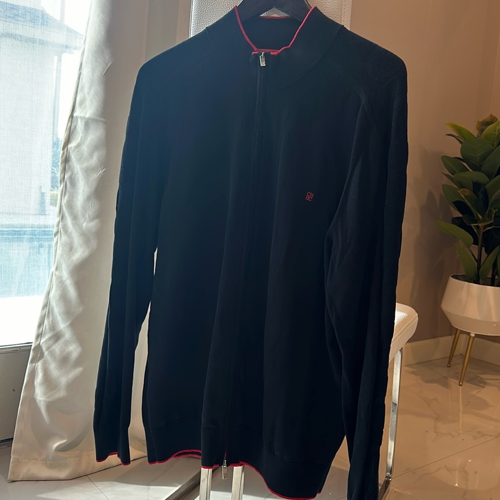 Carolina Herrera Mens Zipped Sweater